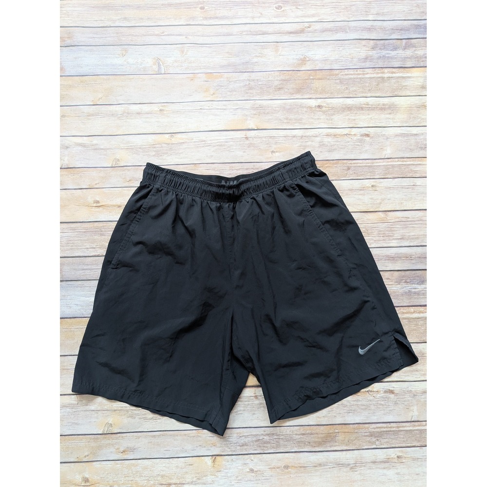 Nike Athletic Running Shorts Men Size XL Black Lightweight Swoosh Logo Training